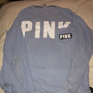 Pink light blue shirt
